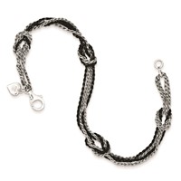 Sterling Silver Rhodium & Ruthenium-plated Fancy Knot Bracelet view 2