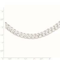 Sterling Silver Polished 6.75mm Fancy Braided Chain Necklace, 18" view 2