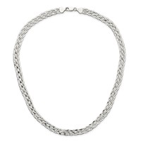 Sterling Silver Polished 6.75mm Fancy Braided Chain Necklace, 18" view 4