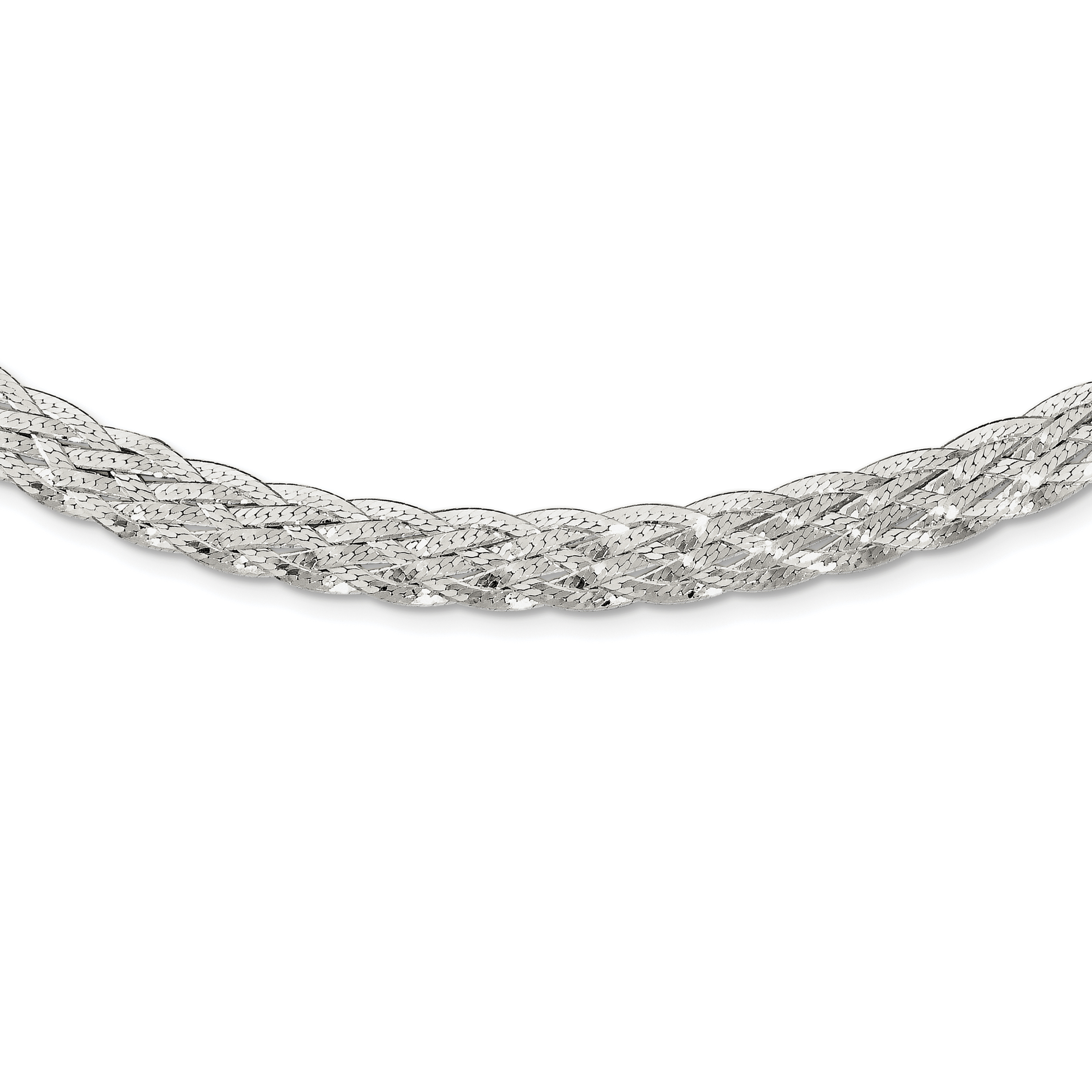 Sterling Silver 6.75mm Braided Fancy Necklace (QH4929-18)