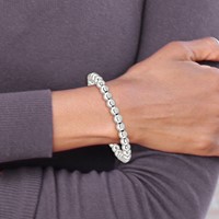Sterling Silver Polished Beaded Stretch Bracelet view 4