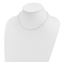 Sterling Silver Polished 3mm Beaded Station Necklace, 16" view 4