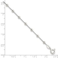 Sterling Silver Polished Beaded Bracelet with 1 Inch Extension, 6" view 4