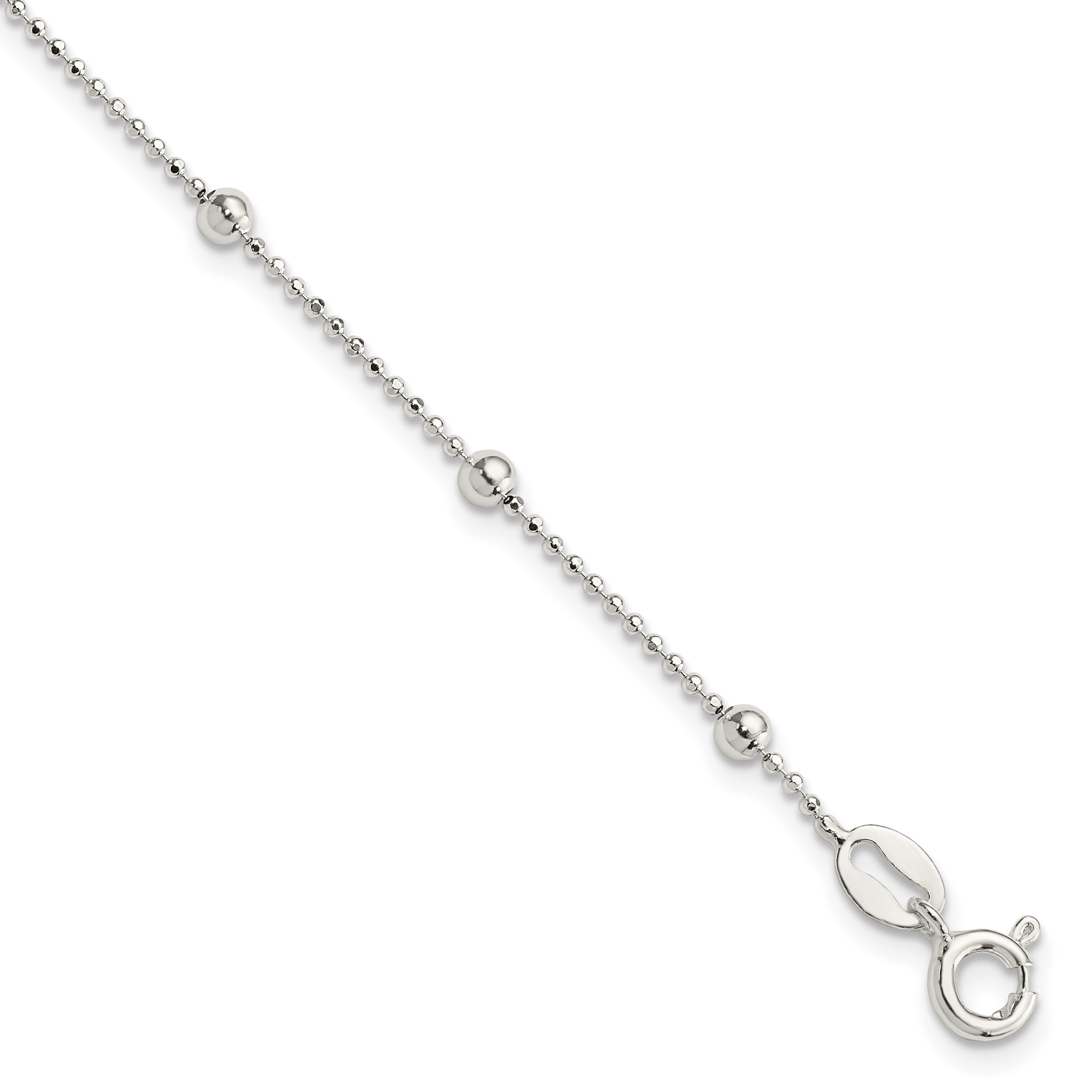 Sterling Silver Polished Beaded Bracelet (QH4960-7)