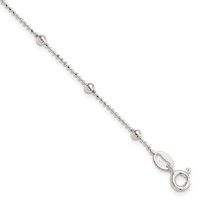Sterling Silver Polished Beaded 7 Inch Bracelet view 1