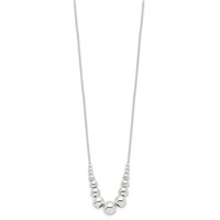 Sterling Silver Polished Graduated Beads Necklace, 18" view 2