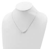 Sterling Silver Polished Graduated Beads Necklace, 18" view 3