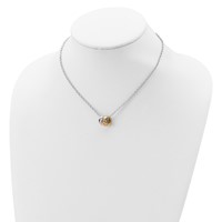 Sterling Silver Rhodium-plated Rose Gold-Tone Three Movable Circles Necklace, 16" view 4