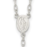 Sterling Silver Rose and Yellow Gold-plated Polished Beads Rosary, 26" view 3