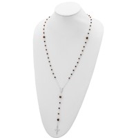 Sterling Silver Polished Tiger Eye Beaded Rosary, 33" view 5