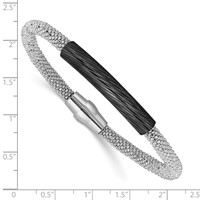 Sterling Silver Ruthenium-plated Bar Mesh Bracelet view 3
