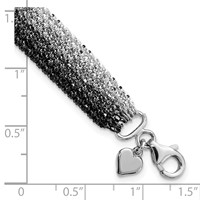 Sterling Silver Black Ruthenium-plated 8-Strand Bracelet view 4