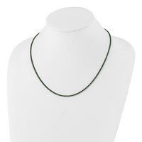 Sterling Silver Rhodium & Green-plated 2-Strand Adjustable Necklace view 2