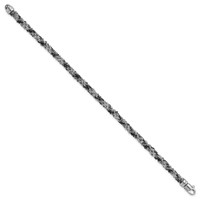 Sterling Silver & Ruthenium-plated Twisted Chain Bracelet view 2