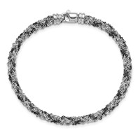 Sterling Silver & Ruthenium-plated Twisted Chain Bracelet view 3
