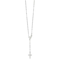 Sterling Silver Beaded Crucifix Rosary Necklace, 24" view 2