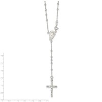 Sterling Silver Beaded Crucifix Rosary Necklace, 24" view 5