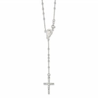 Sterling Silver Beaded Crucifix Rosary Necklace, 24" view 1