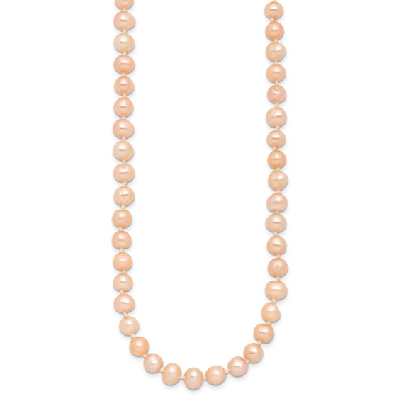 Sterling Silver Rhodium Pink FWC Pearl Necklaces