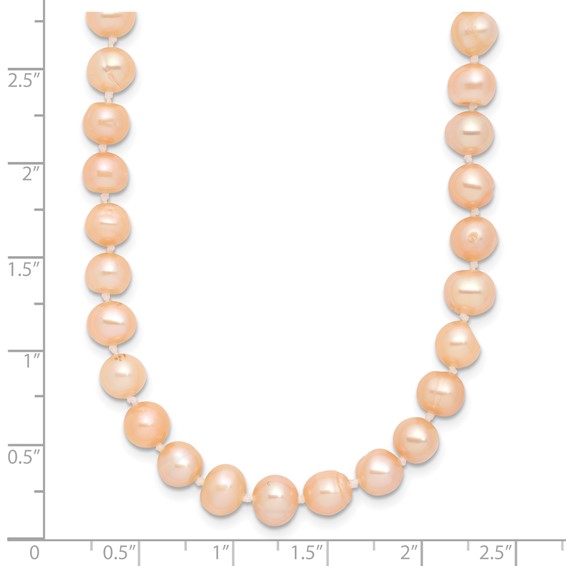 Sterling Silver Rhodium Pink FWC Pearl Necklaces