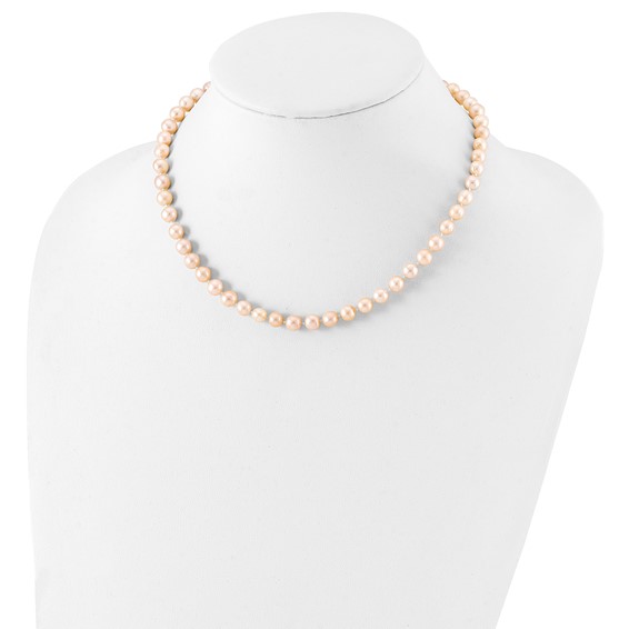 Sterling Silver Rhodium Pink FWC Pearl Necklaces