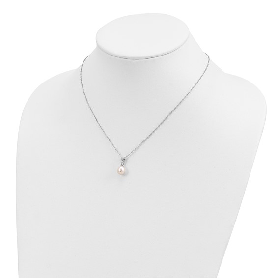Sterling Silver FWC Pearl Necklace and Earring Set