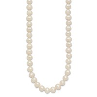 6-7mm White Semi-round Freshwater Cultured Pearl Endless Necklace, 80" view 2