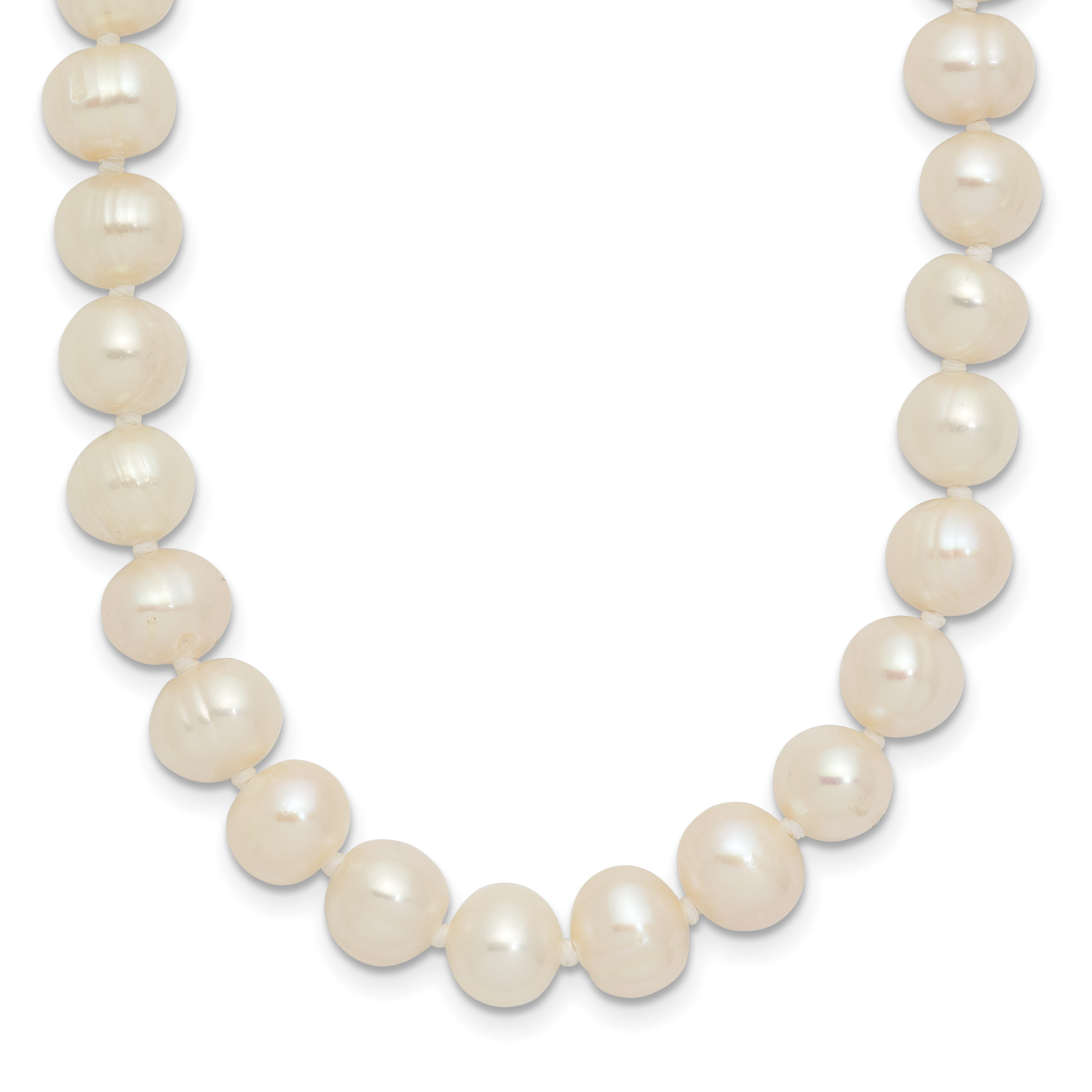 6-7mm White Semi-round Freshwater Cultured Pearl Endless 80 inch Necklace (QH5202)