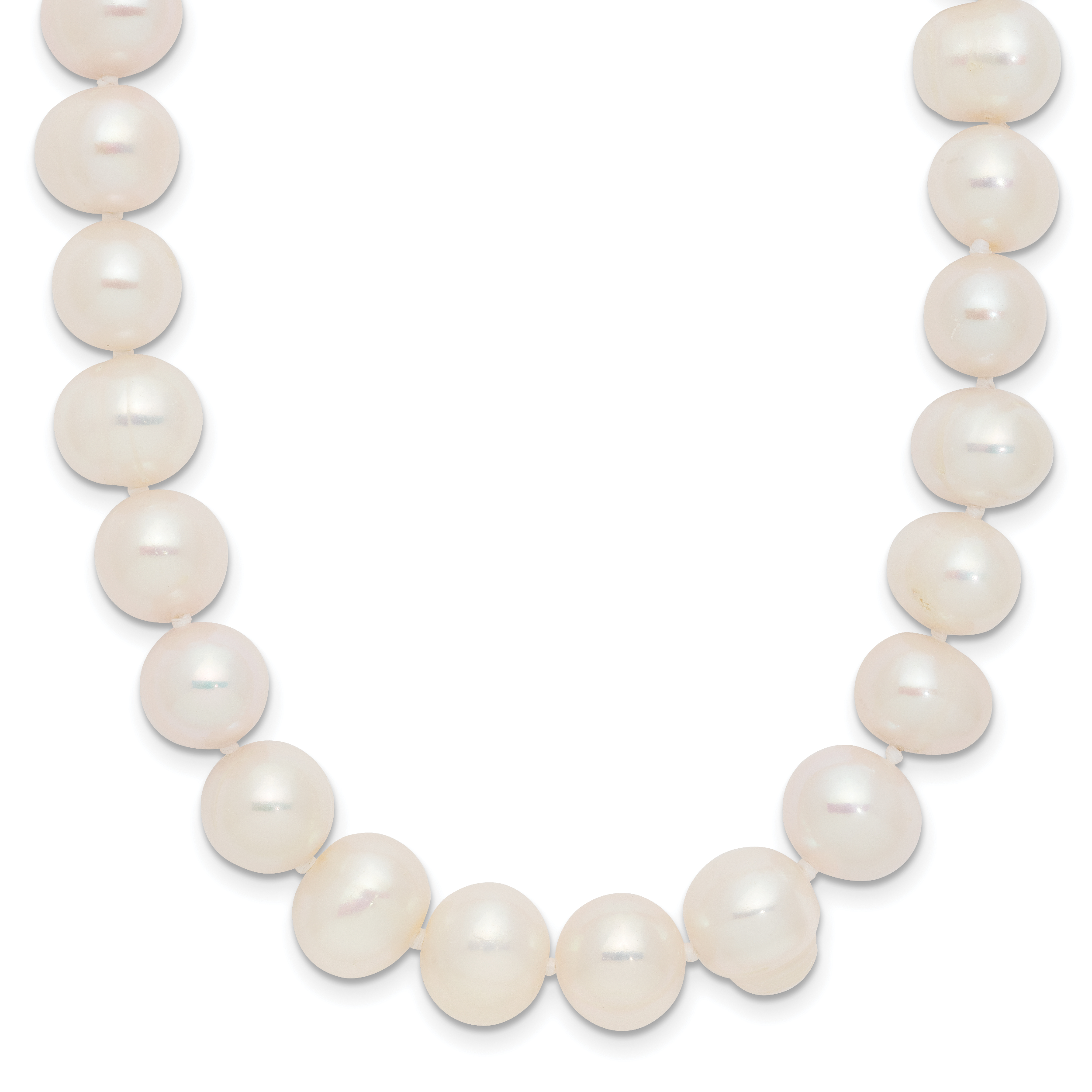 9-10mm White Semi-Round Freshwater Cultured Pearl Endless 80 inch Necklace (QH5203)
