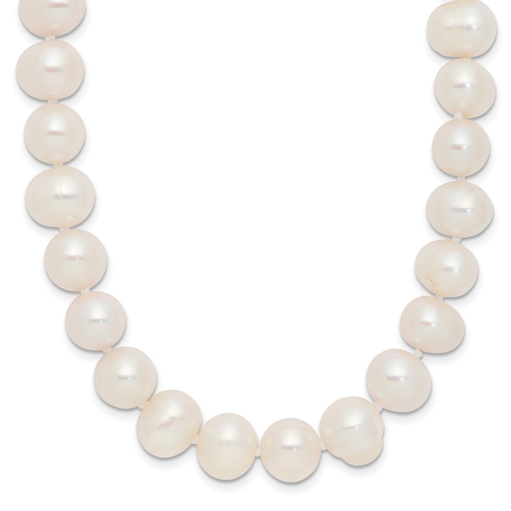 9-10mm White Semi-Round Freshwater Cultured Pearl Endless 80 inch Necklace (QH5203)