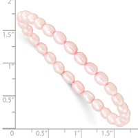 4-5mm Pink Rice Freshwater Cultured Pearl Small Stretch Bracelet view 3
