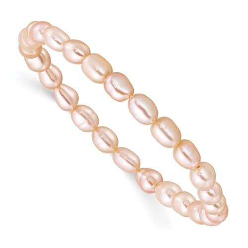 4-5mm Pink Rice Freshwater Cultured Pearl Small Stretch Bracelet