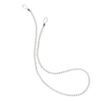 4-5mm White Round Imitation Shell Pearl Chain with Glass Bead Eyewear, 24" view 2
