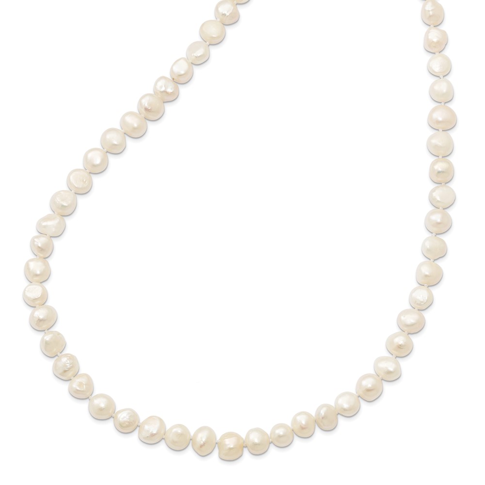 9-10mm White Baroque Freshwater Cultured Pearl Slip-on Endless 64 inch Necklace (QH5320)