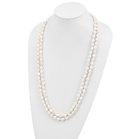 9-10mm White Baroque Freshwater Cultured Pearl Slip-on Endless Necklace, 64" view 3