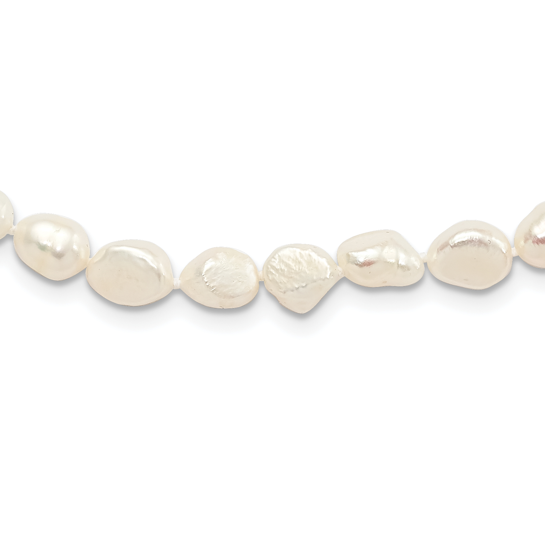 9-10mm White Baroque Freshwater Cultured Pearl Slip-on Endless 64 inch Necklace (QH5320)