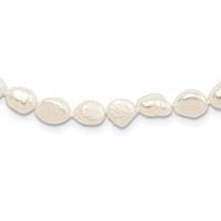 9-10mm White Baroque Freshwater Cultured Pearl Slip-on Endless Necklace, 64" view 1