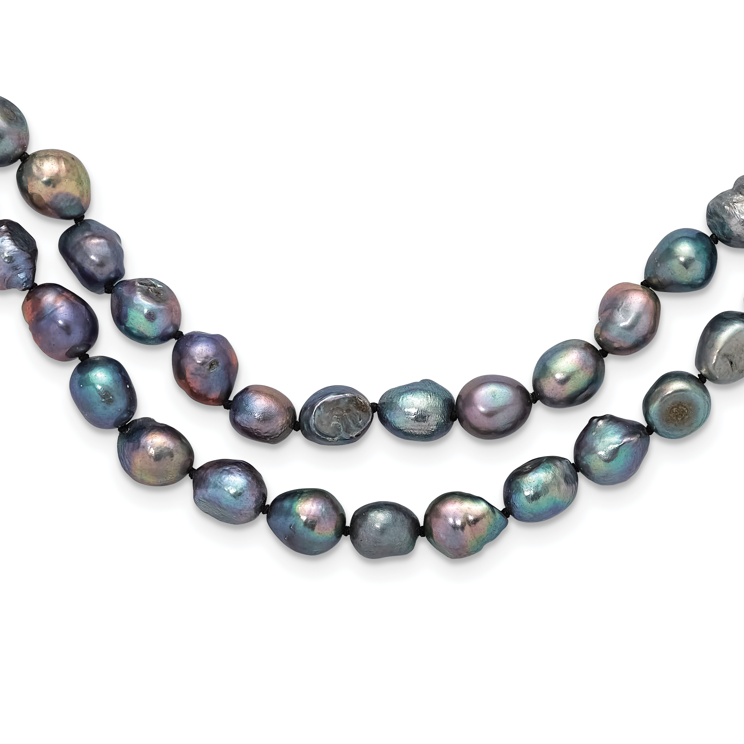 9-10mm Black Baroque Freshwater Cultured Pearl Endless 64 inch Necklace (QH5320B)