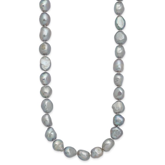 9-11mm Grey Baroque Freshwater Cultured Pearl Endless 64 inch Necklace