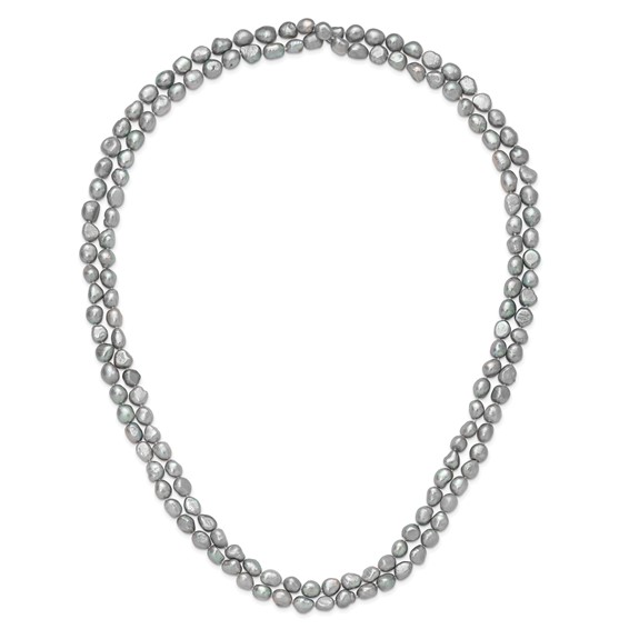9-11mm Grey Baroque Freshwater Cultured Pearl Endless 64 inch Necklace