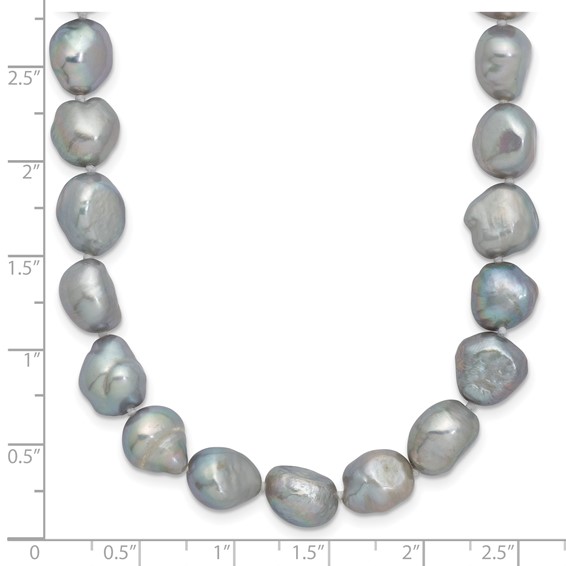 9-11mm Grey Baroque Freshwater Cultured Pearl Endless 64 inch Necklace