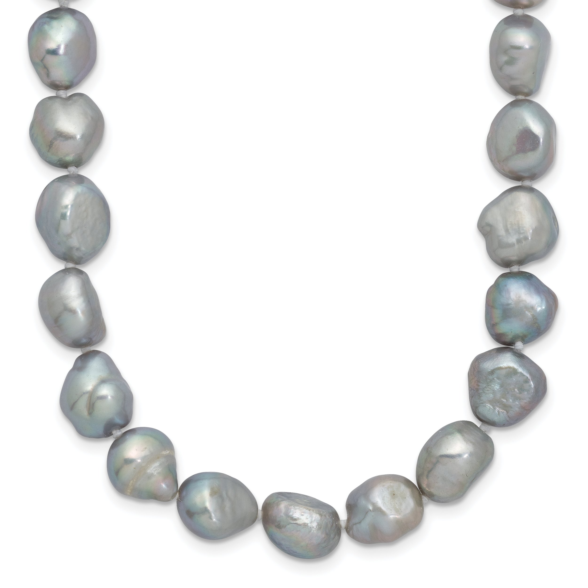 9-11mm Grey Baroque Freshwater Cultured Pearl Endless 64 inch Necklace (QH5320G)