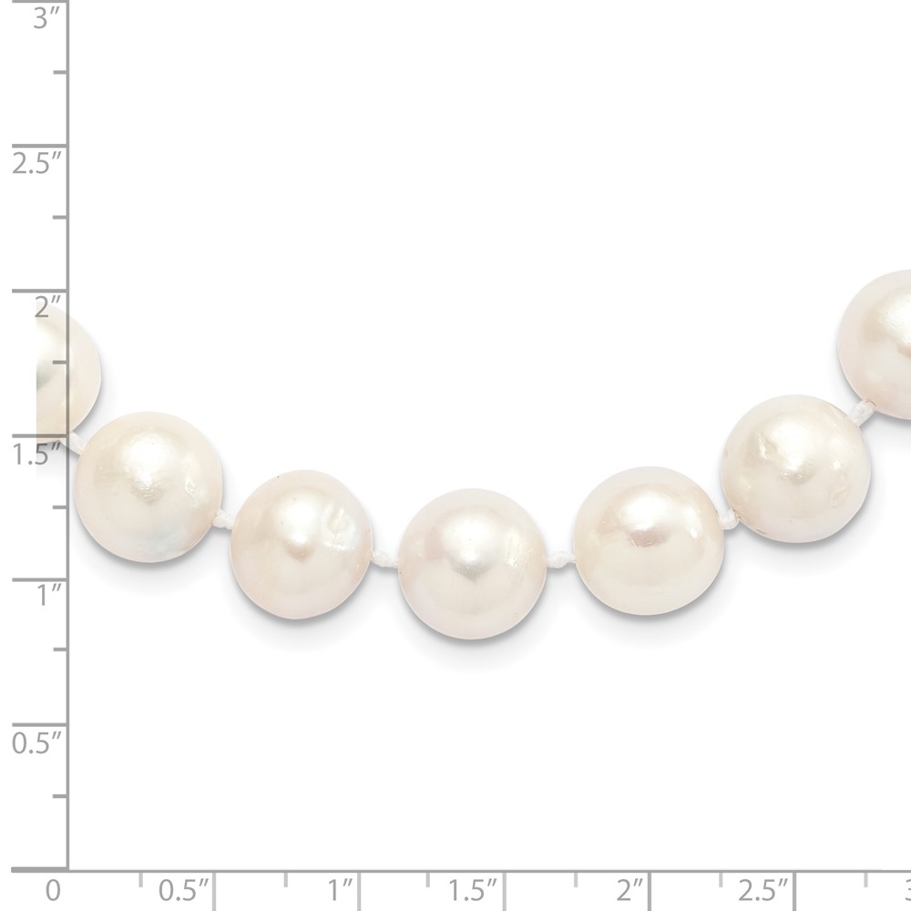 Sterling Silver Rhodium-plated 12-13mm White Near-Round Freshwater Cultured Pearl 18 inch Necklace (QH5359-18)
