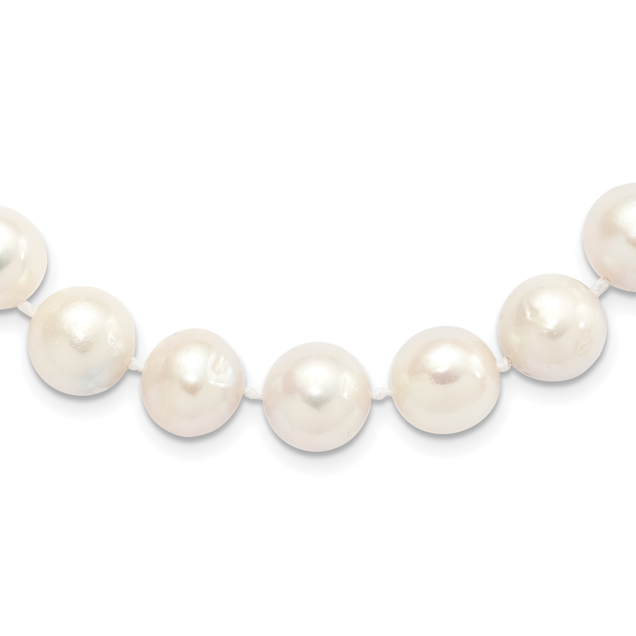 Sterling Silver Rhodium-plated 12-13mm White Near-Round Freshwater Cultured Pearl 18 inch Necklace (QH5359-18)