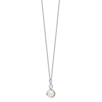 Sterling Silver Rhodium-plated 8-9mm White Button Freshwater Cultured Pearl Necklace and Leverback Dangle Earrings Set, 17" view 5