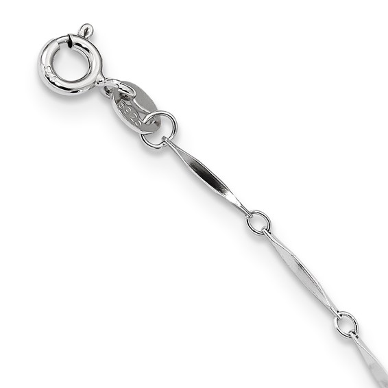 Sterling Silver Rhodium-plated 7-8mm Black Teardrop Freshwater Cultured Pearl Dangle 7-Station 17.5 inch Necklace