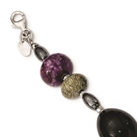 SS BlkAgte Crys Hem Prpl Magn. Recon.Magn. Serpen. w 2inext Necklace view 3