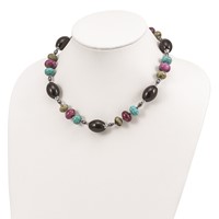 SS BlkAgte Crys Hem Prpl Magn. Recon.Magn. Serpen. w 2inext Necklace view 4