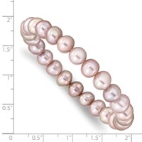 8-9mm Pink Near-round Freshwater Cultured Pearl Stretch Bracelet view 3