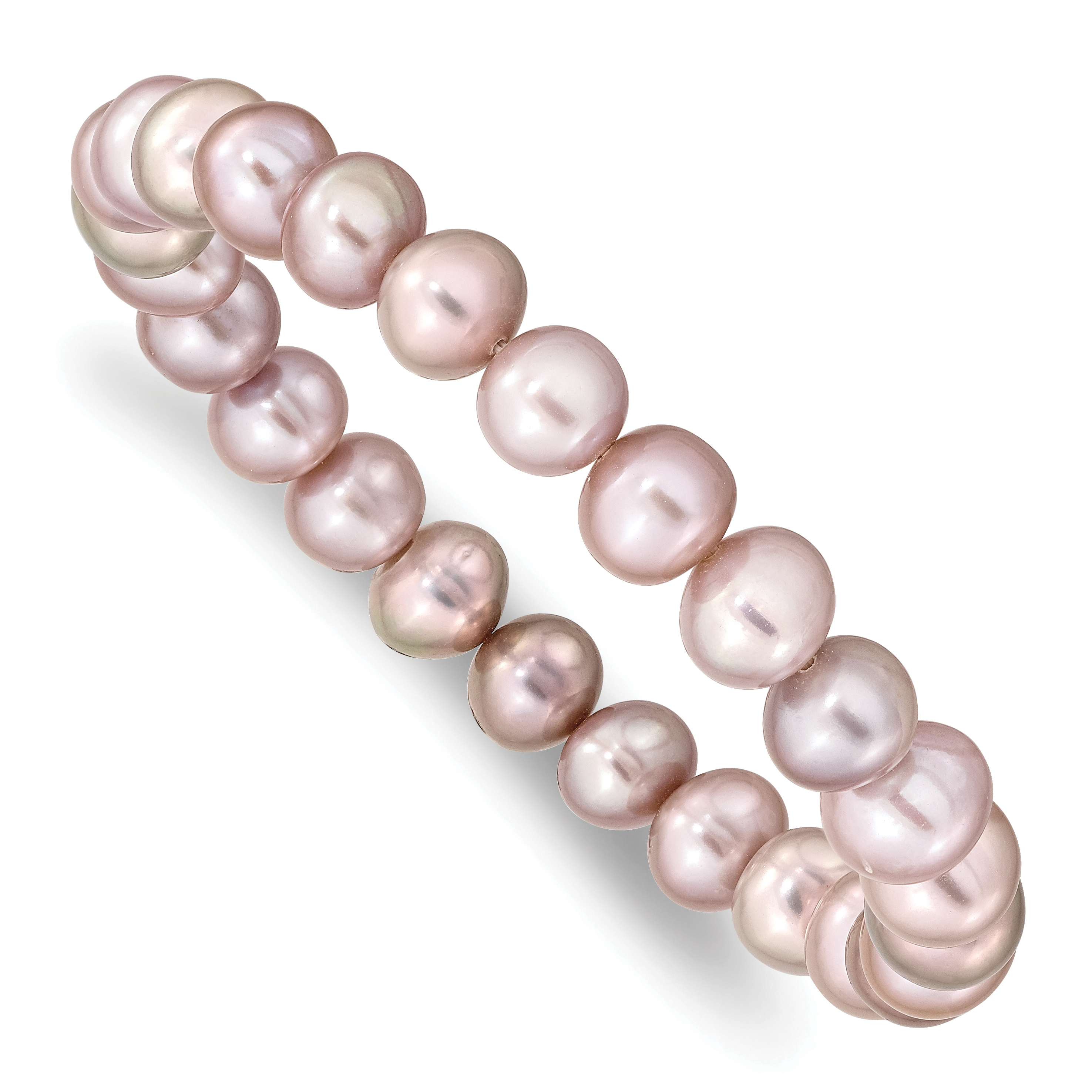 8-9mm Pink Near-round Freshwater Cultured Pearl Stretch Bracelet (QH5458)